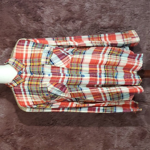 Giddy Up Glamour Plaid and Sequin Gold Blouse - Picture 2 of 8